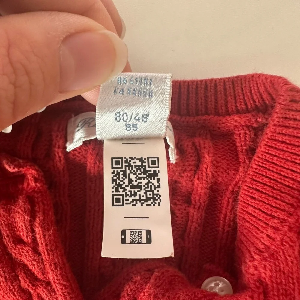 Ralph Lauren Baby Preppy Old Money Cable Knit Button Up Cardigan Sweater Sz 18M